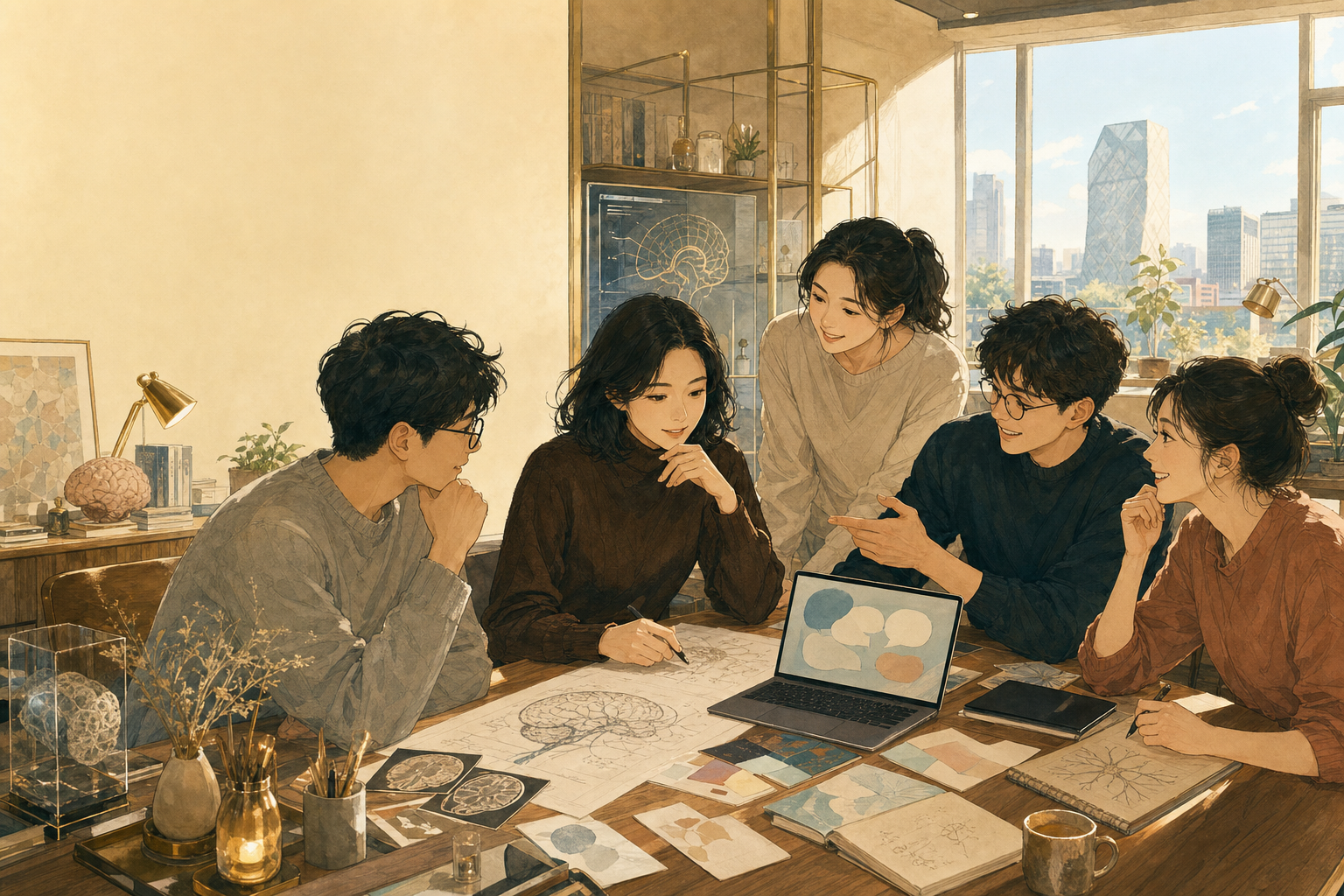 Concept illustration of the interdisciplinary Dear Lera founding team