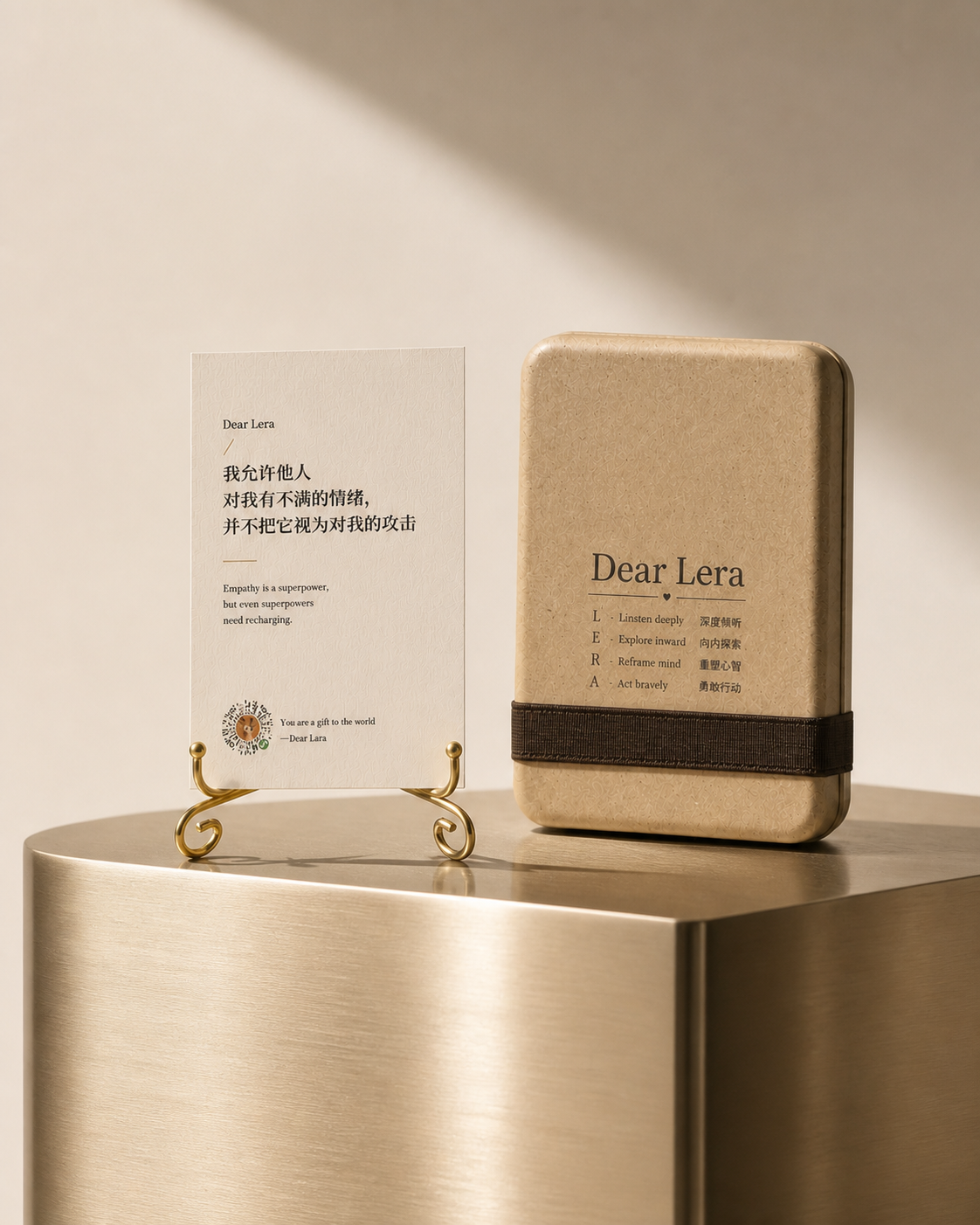 Dear Lera heart-anchor card and metal stand